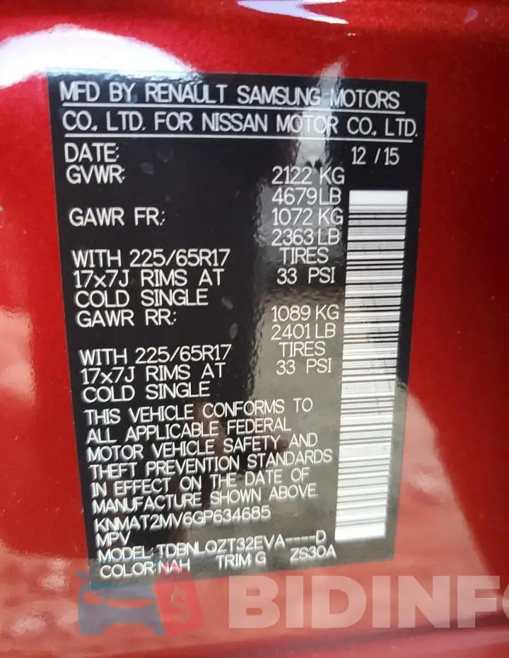KNMAT2MV6GP634685 Photo# 12