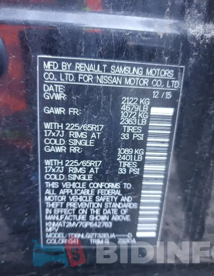 KNMAT2MV7GP642763 Photo# 13