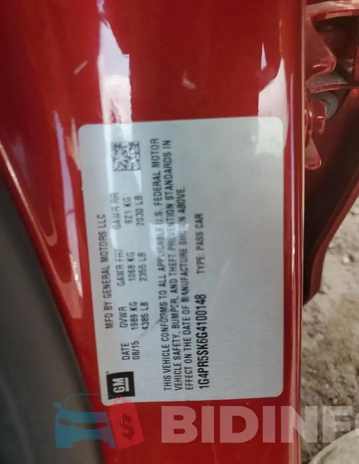 1G4PR5SK6G4100148 Photo# 12