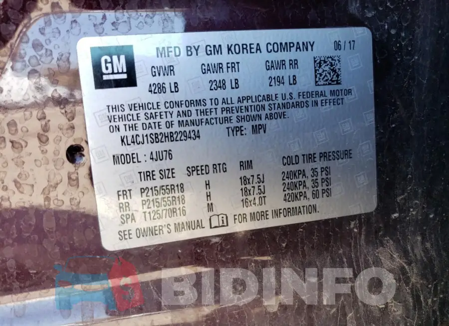 KL4CJ1SB2HB229434 Photo# 13