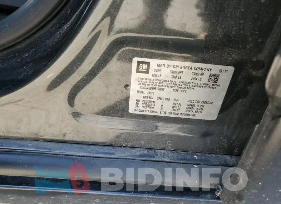 KL4CJASB3HB162892 Photo# 13