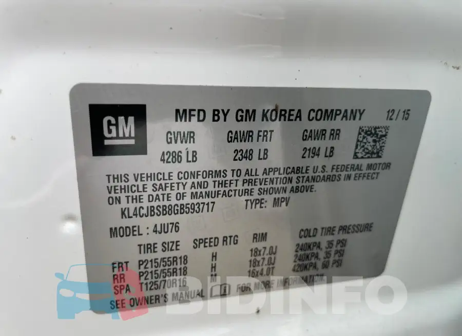 KL4CJBSB8GB593717 Photo# 10