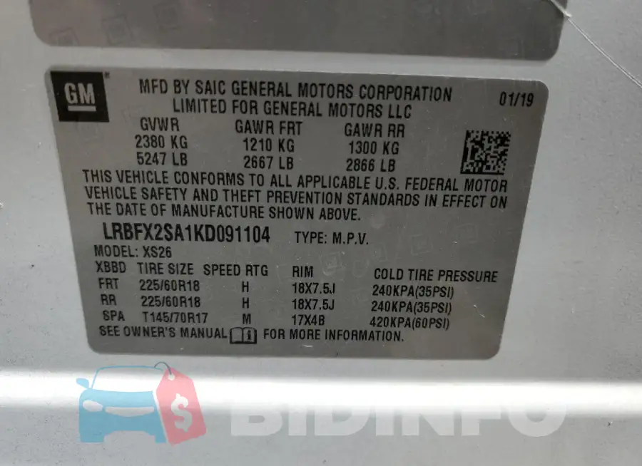 LRBFX2SA1KD091104 Photo# 14