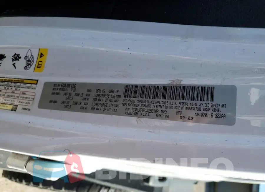 1C4HJXFG3JW259108 Photo# 12
