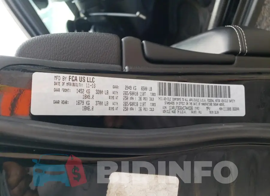 1C4RJFBG6HC744536 Photo# 14
