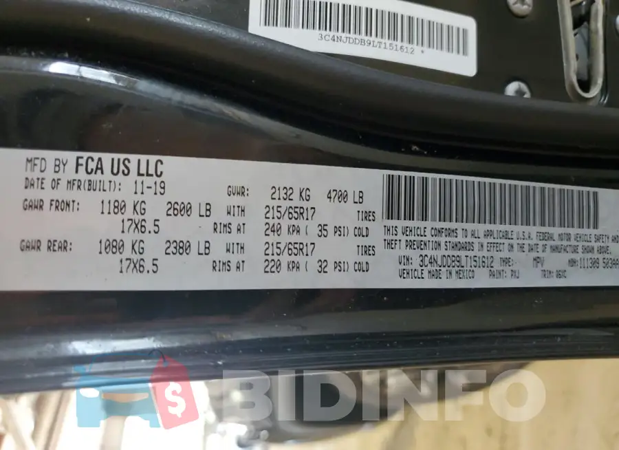 3C4NJDDB9LT151612 Photo# 13