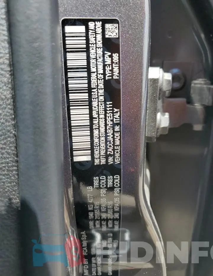 ZACCJAAB7HPE51111 Photo# 12