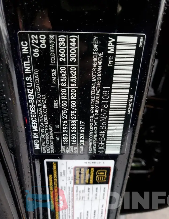 4JGFB4KB6NA781081 Photo# 12