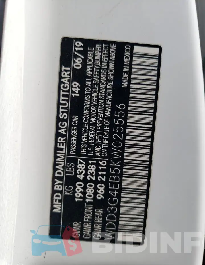 WDD3G4EB5KW025556 Photo# 12