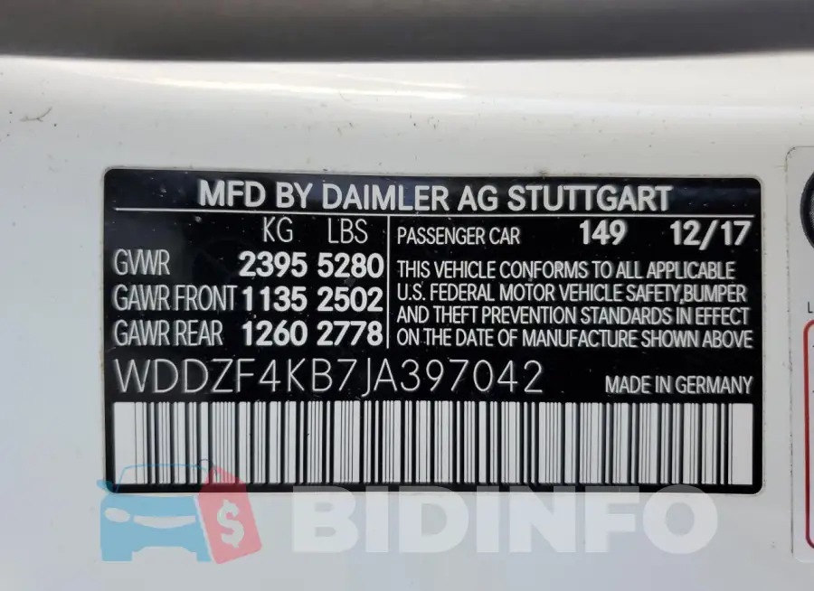WDDZF4KB7JA397042 Photo# 12