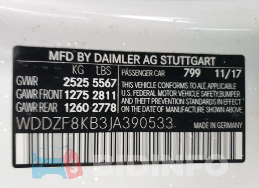 WDDZF8KB3JA390533 Photo# 12