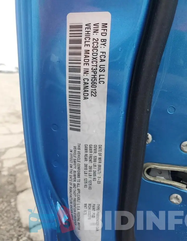 2C3CDXCT3PH560122 Photo# 13