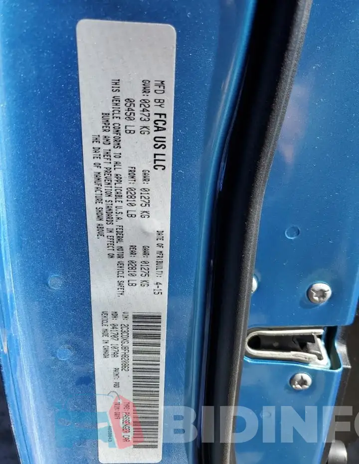 2C3CDXGJ8FH820862 Photo# 12