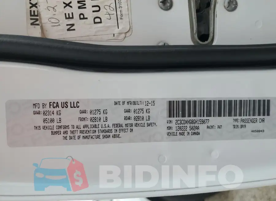 2C3CDXHG8GH159077 Photo# 13