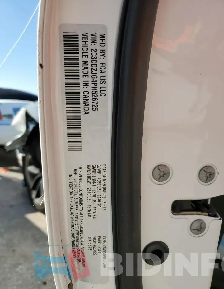 2C3CDZJG4PH526725 Photo# 12