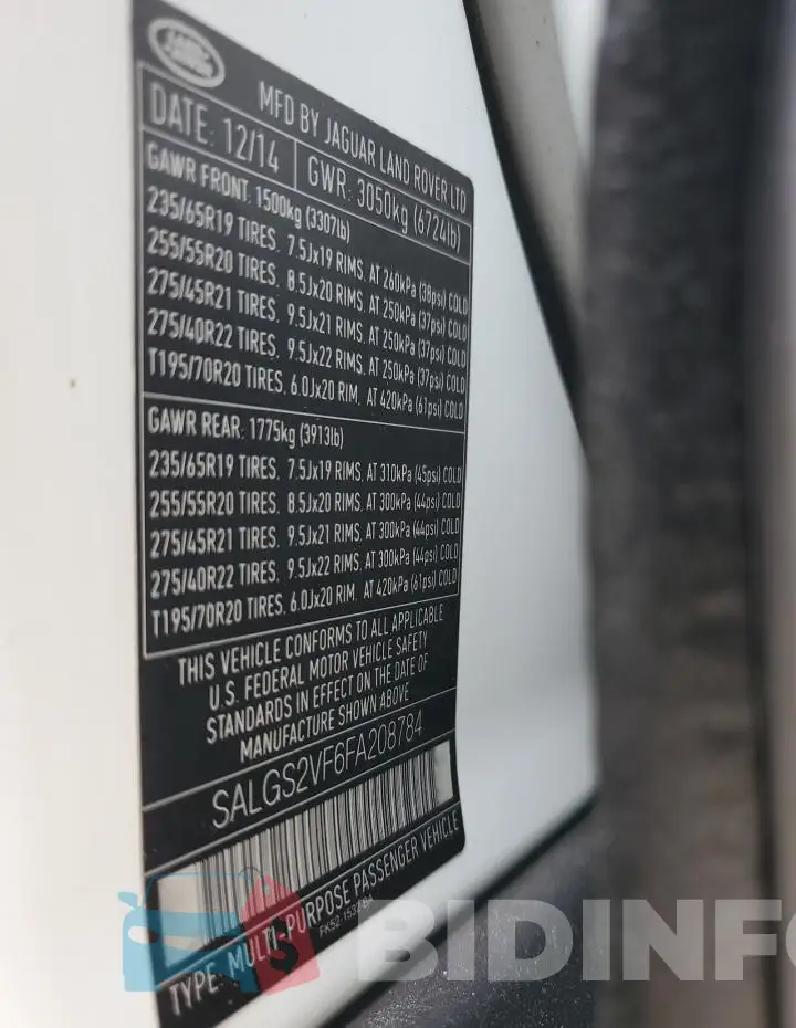 SALGS2VF6FA208784 Photo# 13