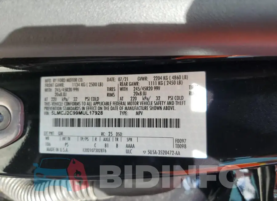 5LMCJ2C99MUL17928 Photo# 13