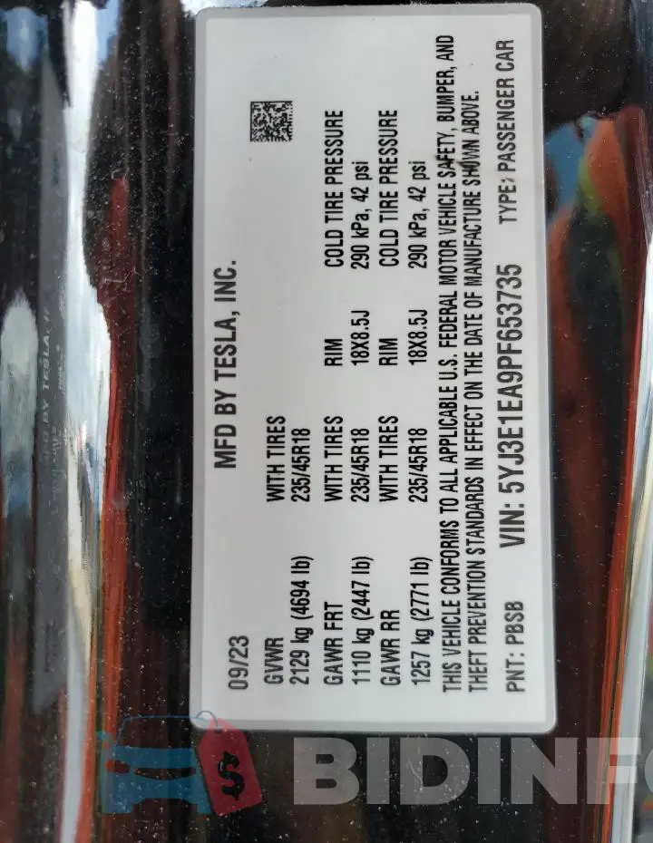5YJ3E1EA9PF653735 Photo# 12