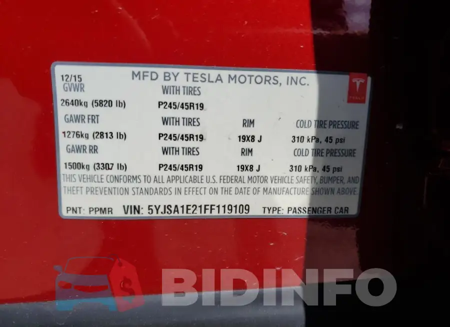 5YJSA1E21FF119109 Photo# 12