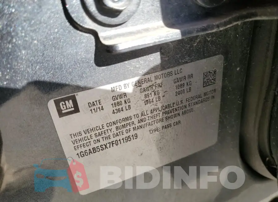 1G6AB5SX7F0119519 Photo# 13