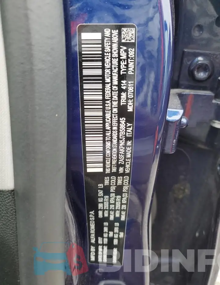 ZASFAKPN5J7B58645 Photo# 13