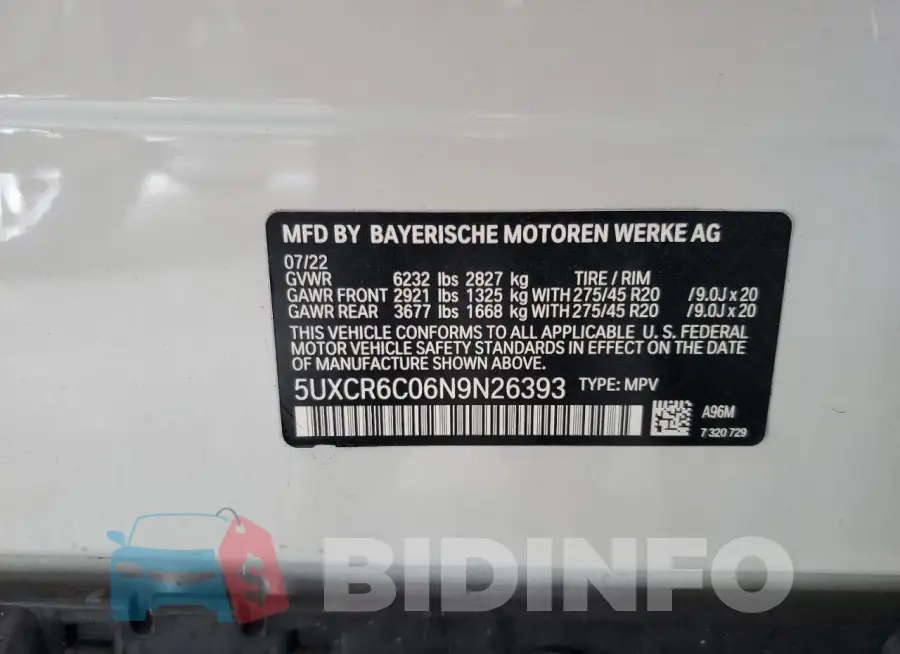5UXCR6C06N9N26393 Photo# 13