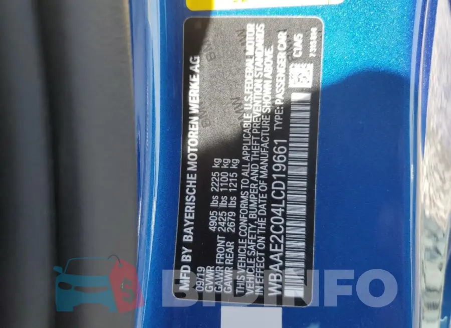 WBAAE2C04LCD19661 Photo# 13