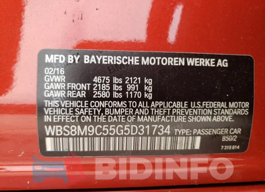 WBS8M9C55G5D31734 Photo# 12