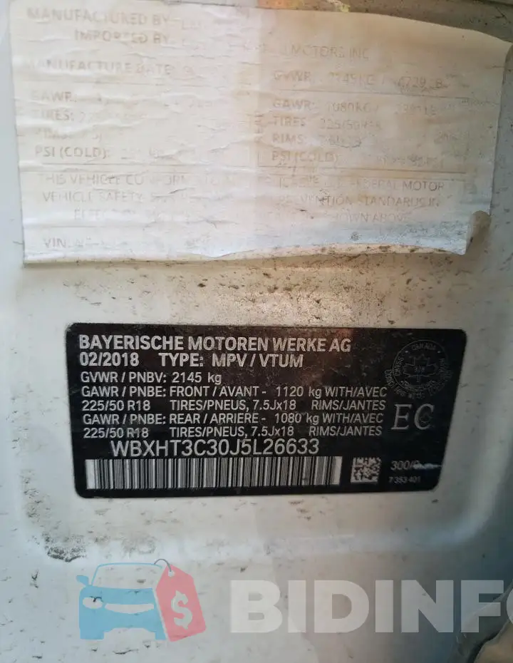 WBXHT3C30J5L26633 Photo# 13
