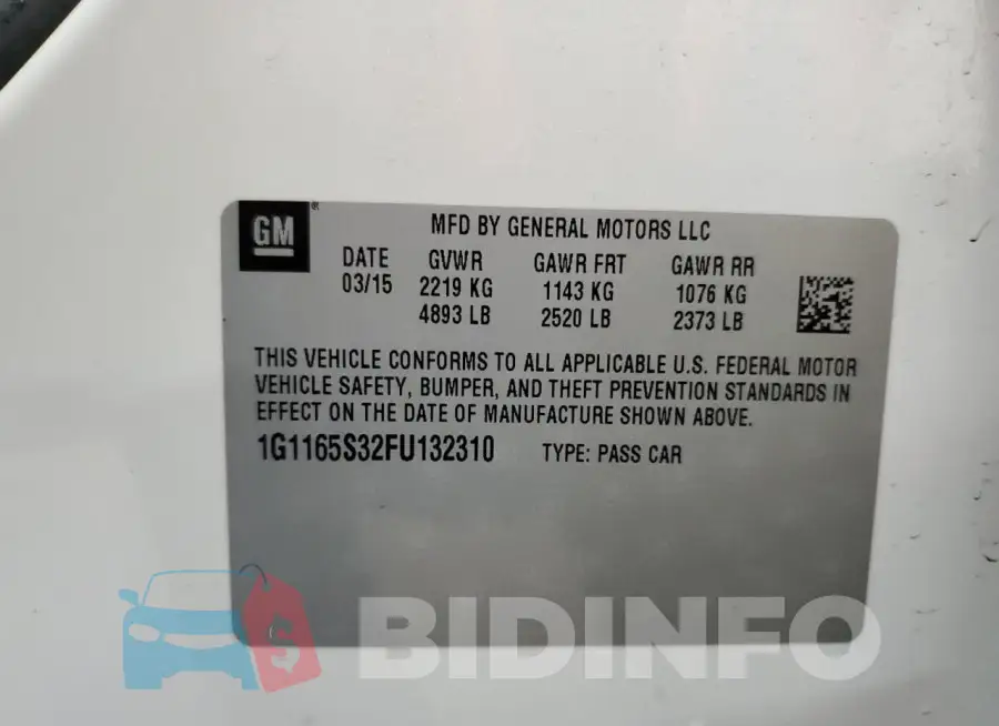 1G1165S32FU132310 Photo# 12