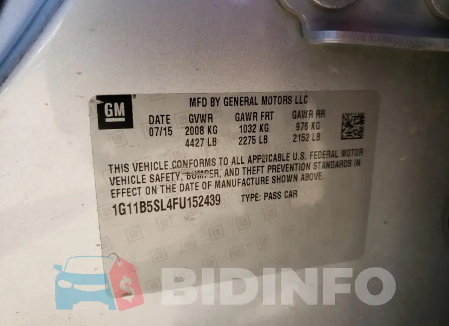 1G11B5SL4FU152439 Photo# 12