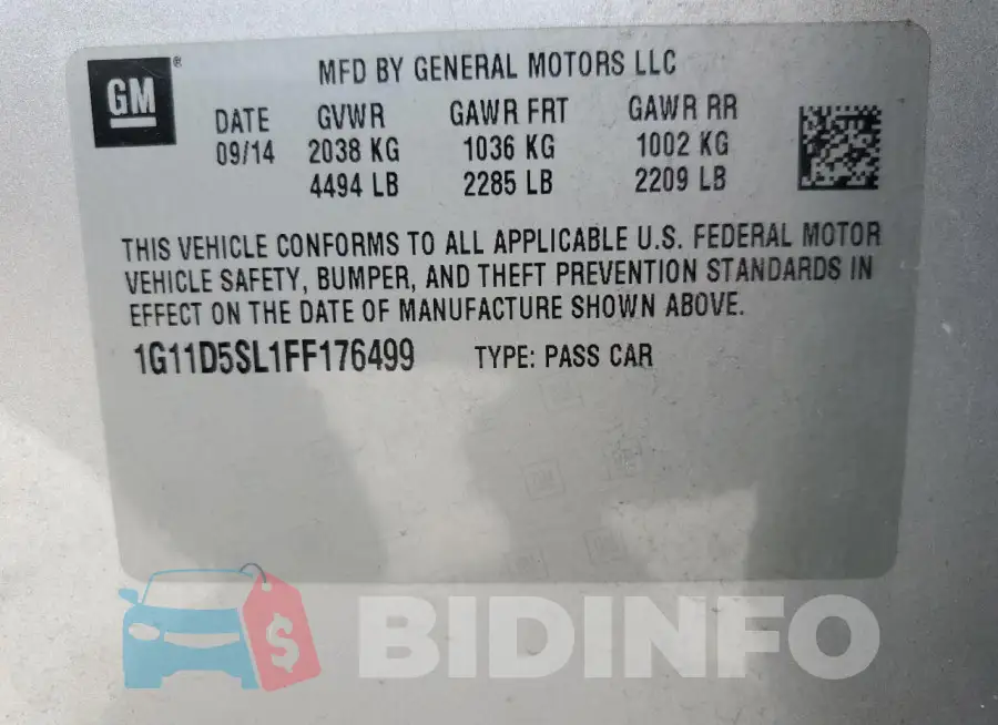 1G11D5SL1FF176499 Photo# 12
