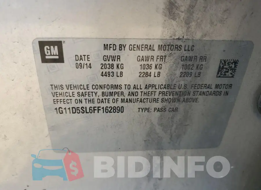 1G11D5SL6FF162890 Photo# 12