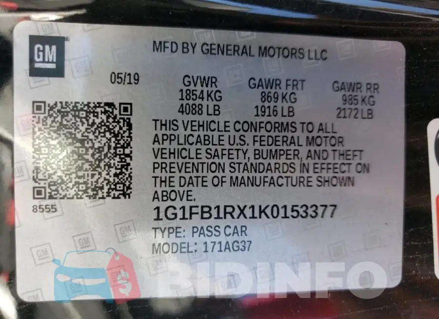 1G1FB1RX1K0153377 Photo# 12