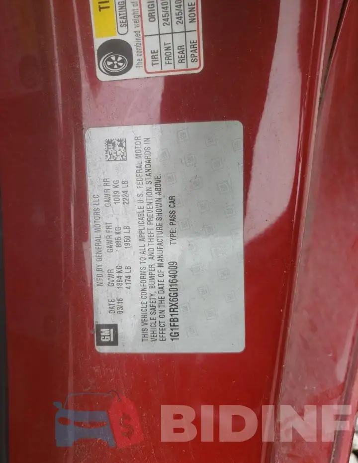 1G1FB1RX6G0164009 Photo# 12