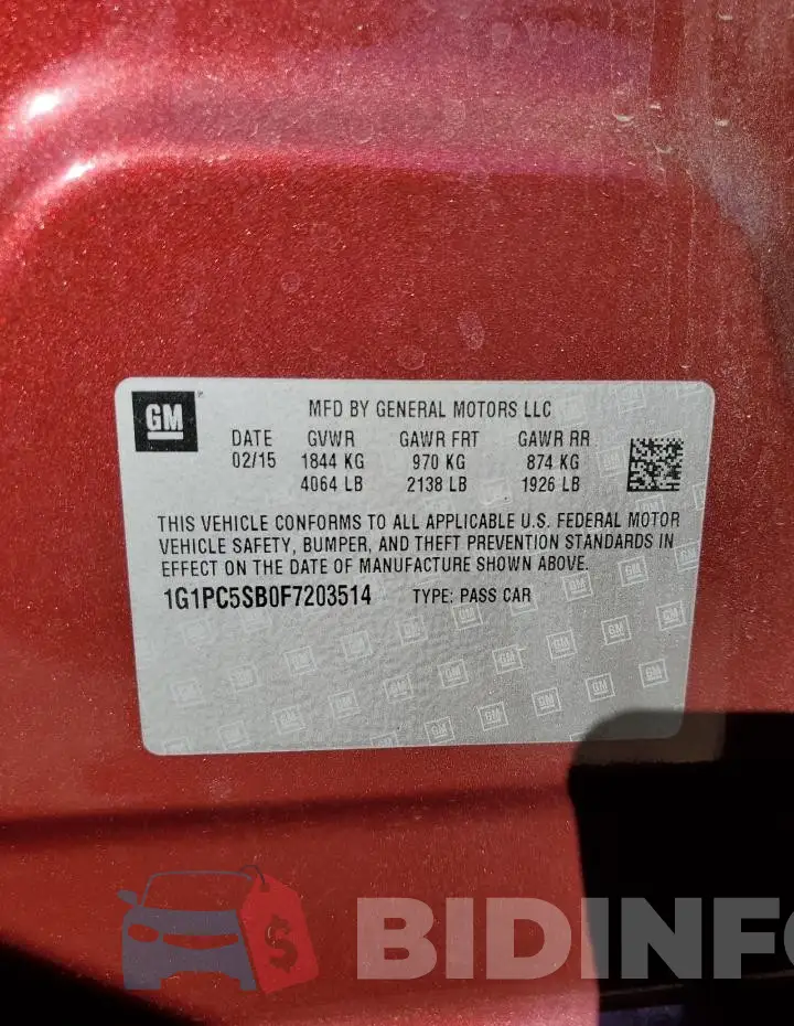 1G1PC5SB0F7203514 Photo# 12