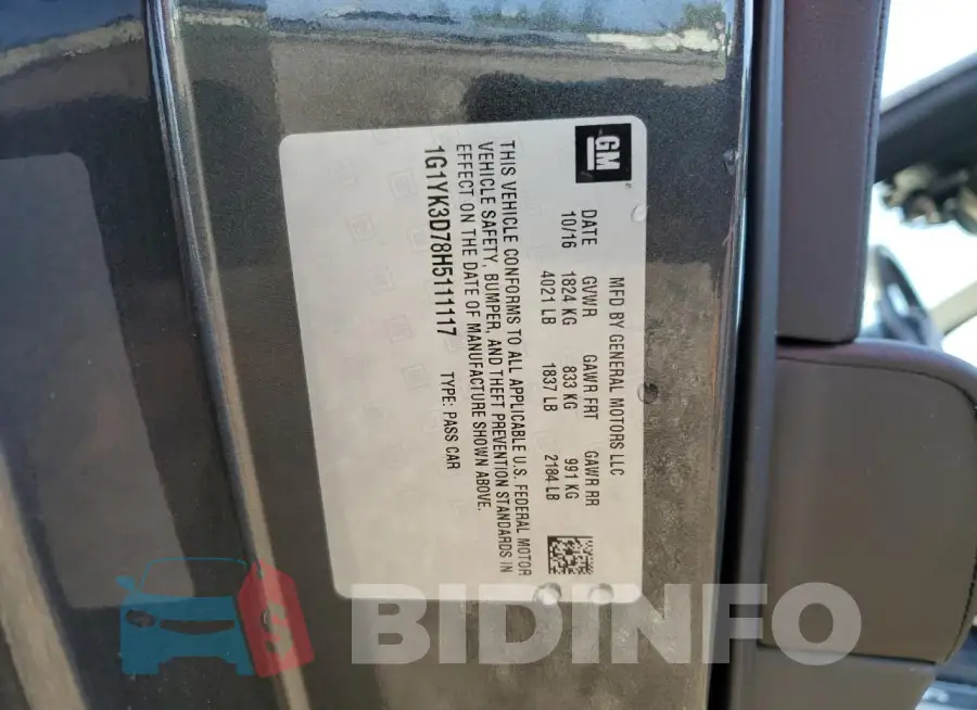 1G1YK3D78H5111117 Photo# 12