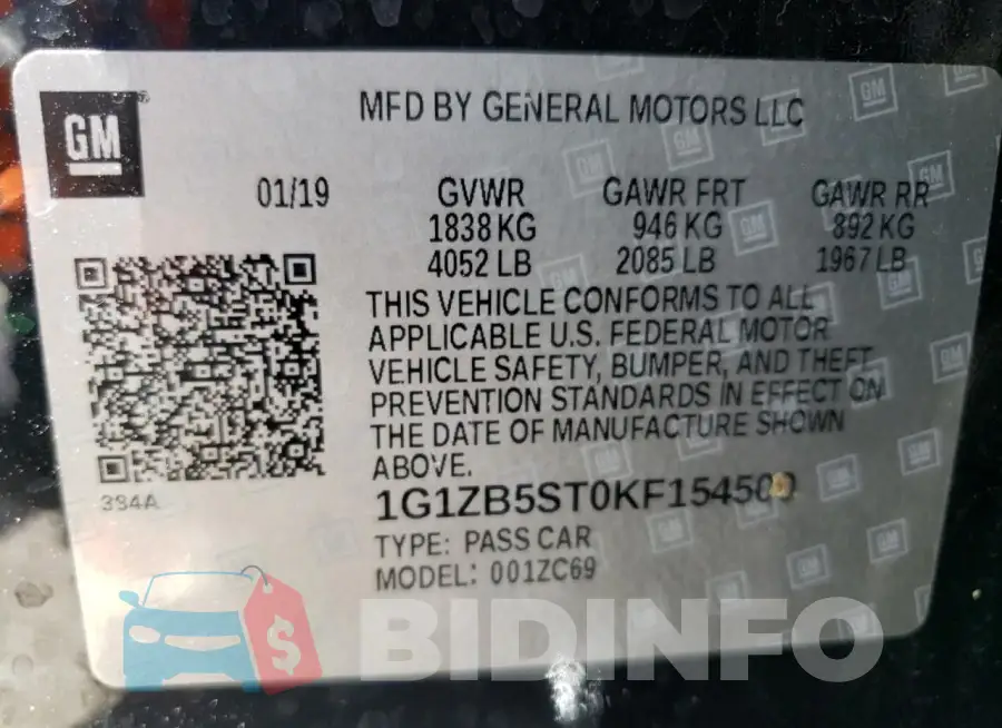1G1ZB5ST0KF154500 Photo# 12