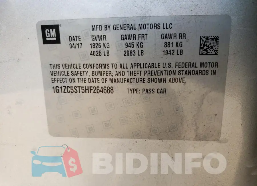 1G1ZC5ST5HF264688 Photo# 12