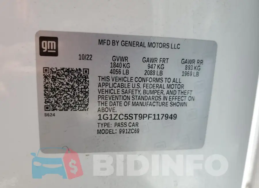 1G1ZC5ST9PF117949 Photo# 13