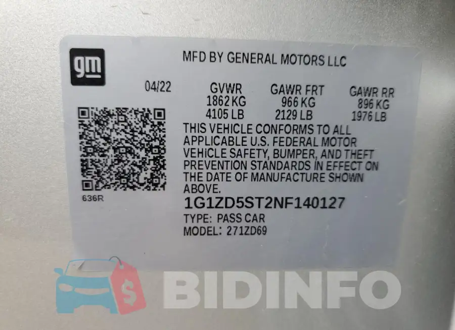 1G1ZD5ST2NF140127 Photo# 12