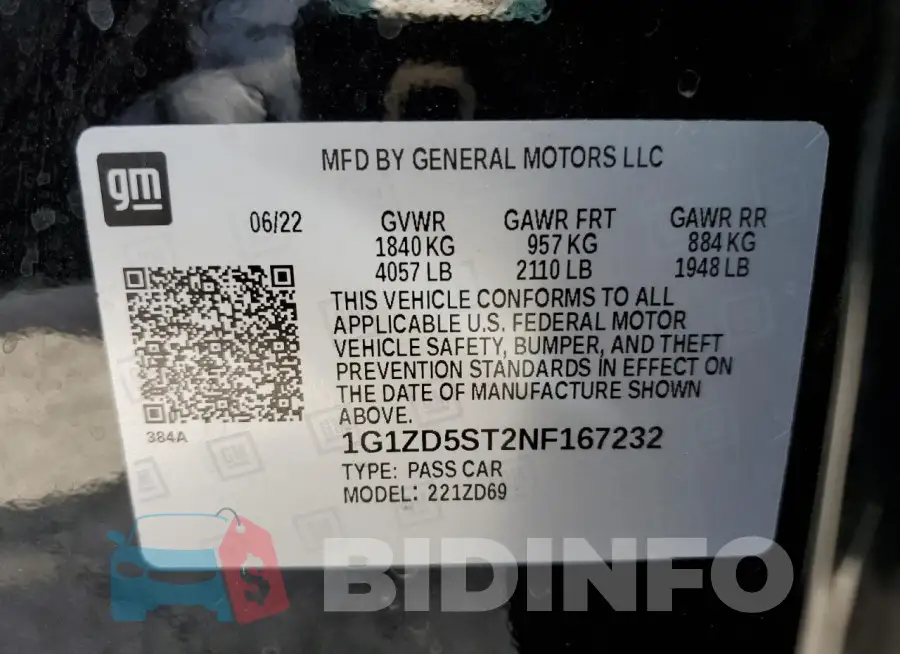 1G1ZD5ST2NF167232 Photo# 12