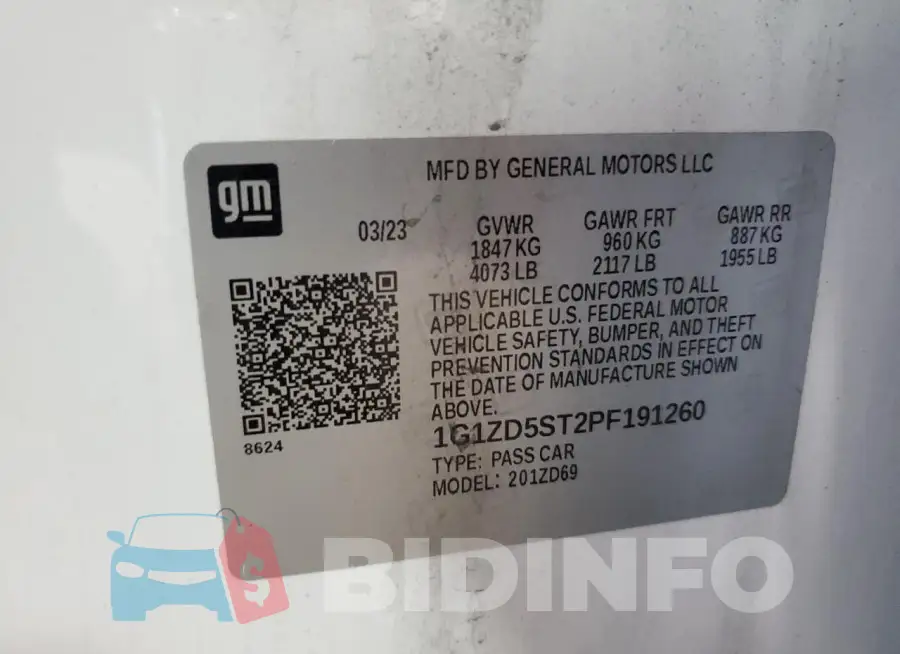 1G1ZD5ST2PF191260 Photo# 12