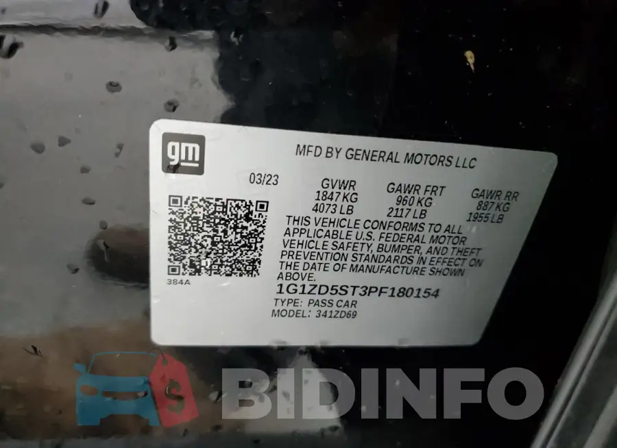 1G1ZD5ST3PF180154 Photo# 13