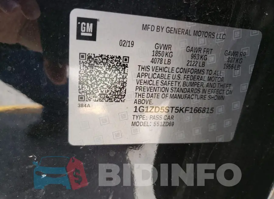 1G1ZD5ST5KF166815 Photo# 13
