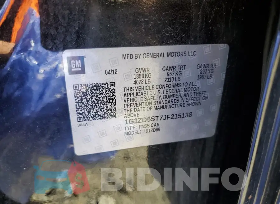 1G1ZD5ST7JF215138 Photo# 12