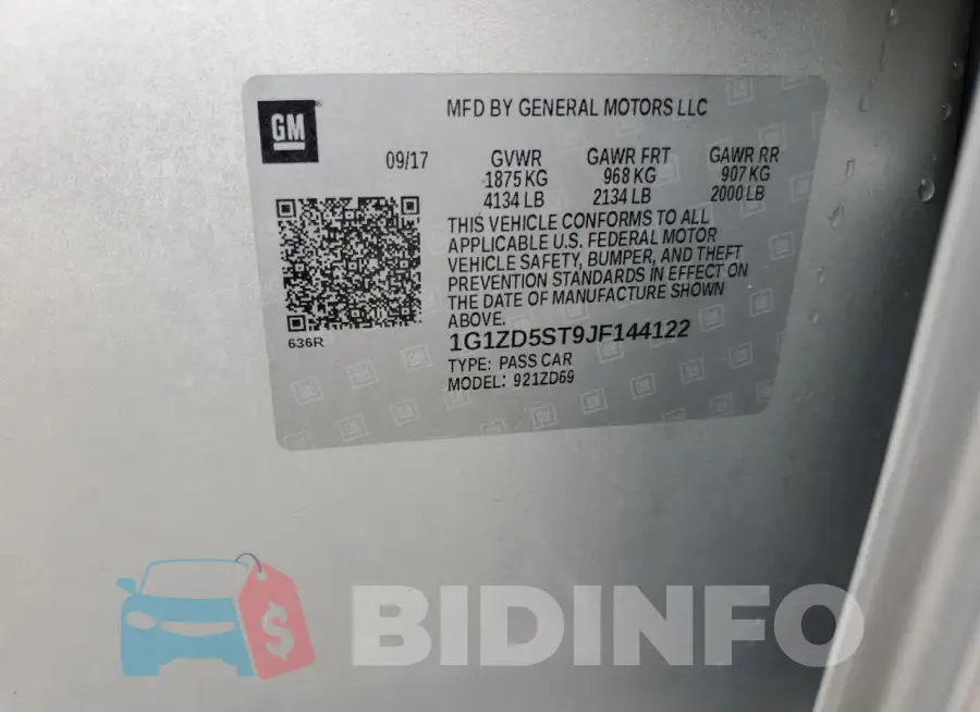 1G1ZD5ST9JF144122 Photo# 12