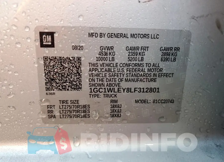 1GC1WLEY8LF312801 Photo# 12