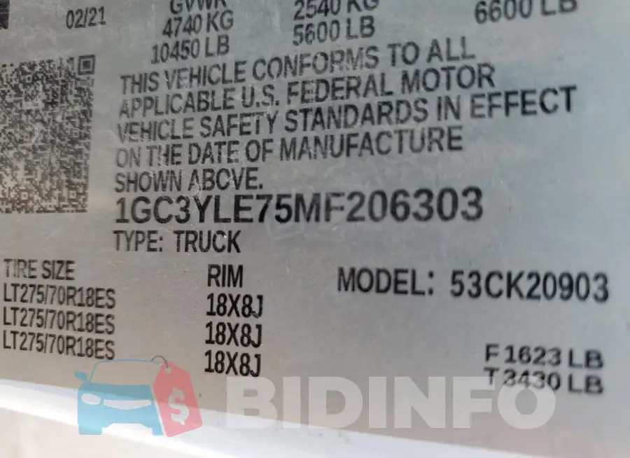 1GC3YLE75MF206303 Photo# 12
