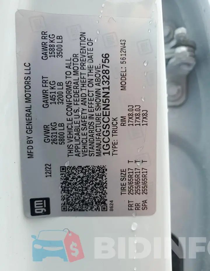 1GCGSCEN5N1328756 Photo# 13